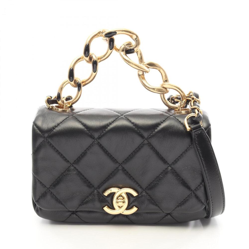 Chanel Mini Matelassé 2-Way Shoulder Bag/Handbag, Lambskin Leather, Women's, ...